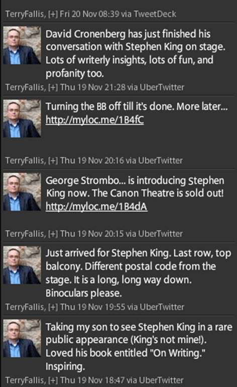 Stephen King Twitter comments