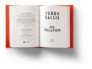 Open book, page preview of 'No Relation' by Terry Fallis